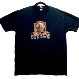 Sturgis T-Shirt Mens Black Short Sleeve Graphic Print Wanted 2009 Crewneck